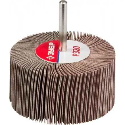 Круг шлифовальный ЗУБР "МАСТЕР" веерный лепестковый, на шпильке, тип КЛО, зерно-электрокорунд нормальный, P320, 40х80мм 36604-320 купить в Нижневартовске