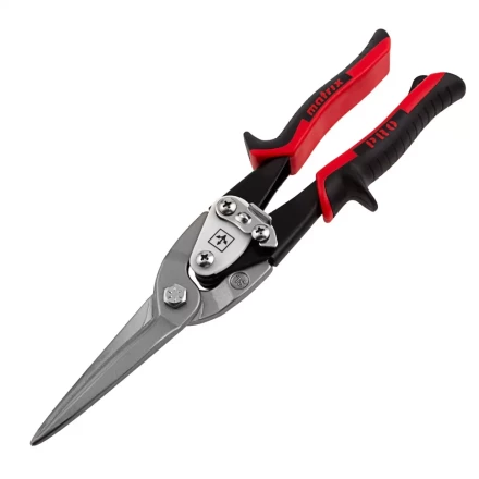 Ножницы по металлу Matrix 78328, удлиненные, 290 мм, прямой рез, CrMo, двухкомпонентные обрезиненные рукоятки, PRO купить в Нижневартовске