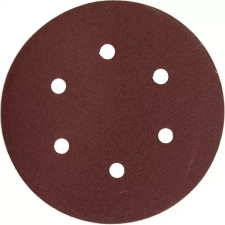 Круг шлифовальный ЗУБР "МАСТЕР" универсальный, из абразивной бумаги на велкро основе, 6 отверстий, Р120, 150мм, 5шт 35566-150-120 купить в Нижневартовске