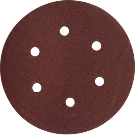 Круг шлифовальный ЗУБР "МАСТЕР" универсальный, из абразивной бумаги на велкро основе, 6 отверстий, Р120, 150мм, 5шт 35566-150-120 купить в Нижневартовске