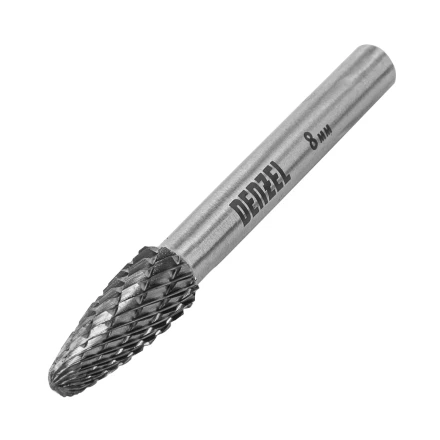 Борфреза по металлу твердосплавная, параболическая, тип-F, 8 мм// Denzel 72042 купить в Нижневартовске