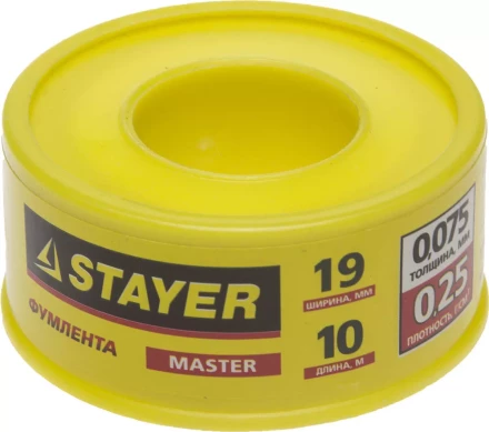 Фумлента STAYER "MASTER", плотность 0,25 г/см3, 0,075ммх19ммх10м 12360-19-025 купить в Нижневартовске