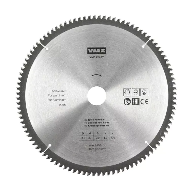 Диск пильный ф255х30 z100 алюминий VMX 512487 купить в Нижневартовске