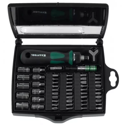 Отвертка KRAFTOOL "EXPERT", реверсивная, с битами, 55шт 25554-H55 купить в Нижневартовске