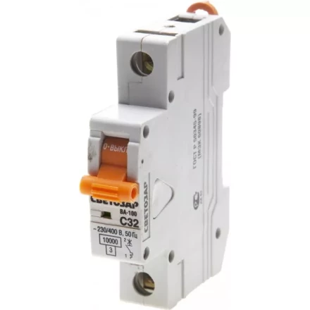 Выключатель автоматический СВЕТОЗАР 1-полюсный, 32 A, "C", откл. сп. 10 кА, 230 / 400 В SV-49071-32-C купить в Нижневартовске