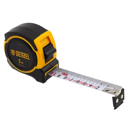 Рулетка Denzel 5м х 25мм, двухкомп. корпус, магнитный обрезиненный зацеп, 31532 купить в Нижневартовске