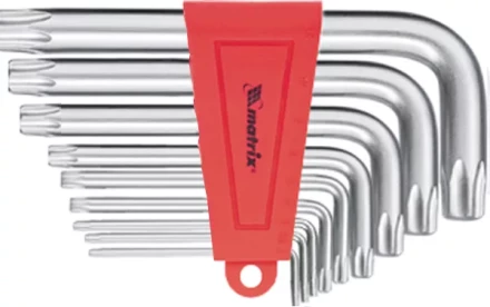 Набор ключей шестигранных имбусовых TORX, 9 шт: T10-T50,  CrV, короткие, сатин  MATRIX 12305 купить в Нижневартовске