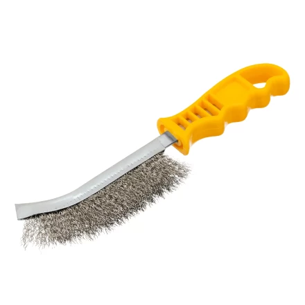 Щетка металлическая с пластмассовой ручкой, нержавеющая проволока Denzel 748287 купить в Нижневартовске