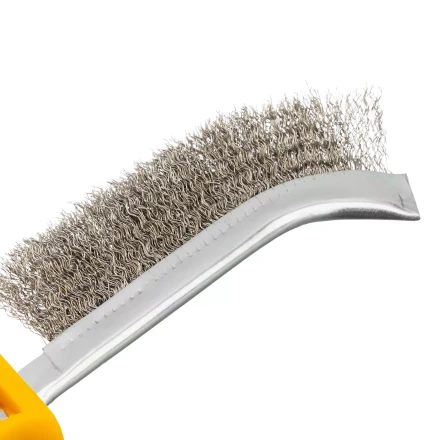 Щетка металлическая с пластмассовой ручкой, нержавеющая проволока Denzel 748287 купить в Нижневартовске