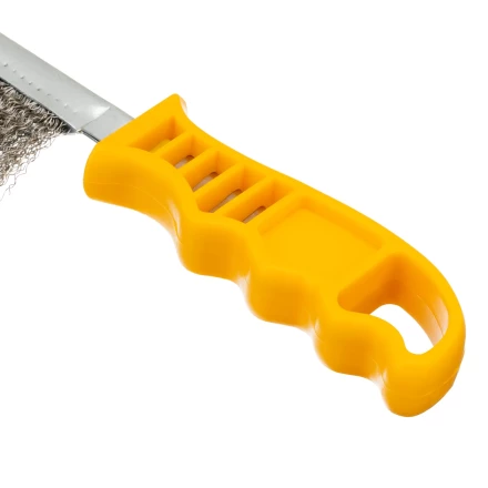 Щетка металлическая с пластмассовой ручкой, нержавеющая проволока Denzel 748287 купить в Нижневартовске