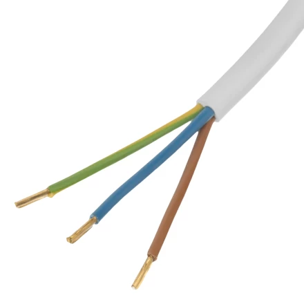 Шнур сетевой Denzel Energy Series, ПВС, 1,5 м, 3 x 1 мм, с неразборной вилкой, белый, 3 м, 37662 купить в Нижневартовске