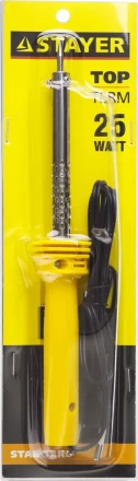 Паяльник STAYER "STANDARD" с пластмассовой рукояткой и долговечным жалом, 25 Вт, конус 55330-25 купить в Нижневартовске
