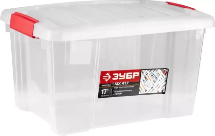 Ящик ЗУБР "МАСТЕР" пластиковый со съемной крышкой, 440x290x255мм (17") 38183-17 купить в Нижневартовске