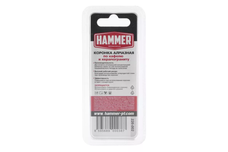 Коронка алмазная HAMMER Ф8х60мм (DHS 8.0*60/5) купить в Нижневартовске