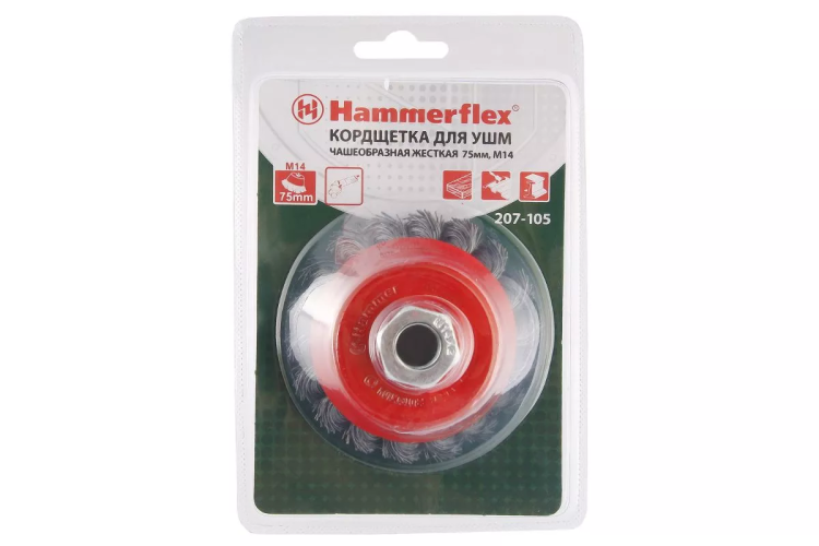 Кордщетка HAMMER чаша 75мм для УШМ витая сталь (207-105) купить в Нижневартовске