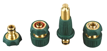 Набор поливочный RACO: Наконечник, адаптер, соединители 1/2" х 3/4", латунь с покрытием TPR, 4 предмета 4244-55147B купить в Нижневартовске