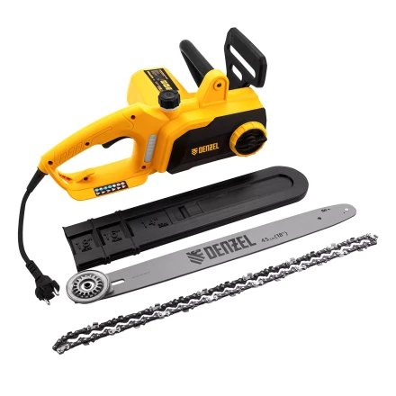 Пила цепная электрическая Denzel EDS-2200P, 2.2 кВт,поперечная, шина 45 см, шаг 3/8, паз 1.3 мм, 63 звена 95617 купить в Нижневартовске