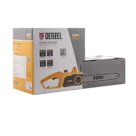 Пила цепная электрическая Denzel EDS-2200P, 2.2 кВт,поперечная, шина 45 см, шаг 3/8, паз 1.3 мм, 63 звена 95617 купить в Нижневартовске