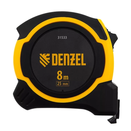 Рулетка Denzel 8м х 25мм, двухкомп. корпус, магнитный обрезиненный зацеп, 31533 купить в Нижневартовске