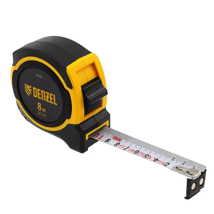 Рулетка Denzel 8м х 25мм, двухкомп. корпус, магнитный обрезиненный зацеп, 31533 купить в Нижневартовске