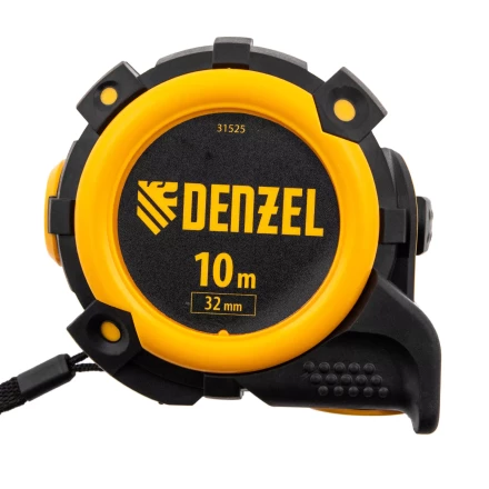 Рулетка Denzel 10м х 32мм, автоматич. фиксац., нейлон. покрытие, магнит. зацеп, двухстор. разметка, 31525 купить в Нижневартовске