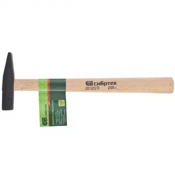 Молоток слесарный 200 г квадратный боек деревянная рукоятка СИБРТЕХ 10211 купить в Нижневартовске