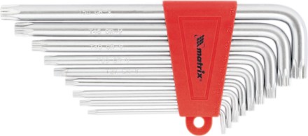 Набор ключей шестигранных имбусовых TORX, 9 шт: T10-T50,  CrV, удлиненные, сатин  MATRIX 12306 купить в Нижневартовске