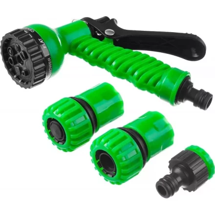 Набор поливочный РОСТОК: Распылитель пистолетный 7 поз., 2 соединителя 3/4", адаптер внешний 427369 купить в Нижневартовске