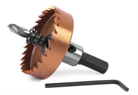 HSS-TiN коронка MESSER 48мм с центр. сверлом и толкающей пружиной для  лист. материала  до 2 мм ц/х купить в Нижневартовске