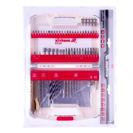 Набор сверл комбинированный по металлу 1-6,5 мм бетону 4-8 мм дереву 4-10 мм перки биты 20 шт адаптер головки 2 шт зенковка 50 предметов Pro Matrix 725650 купить в Нижневартовске