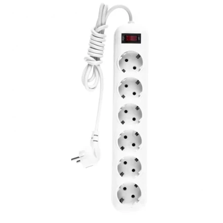 Удлинитель бытовой с заземлением и выключателем 2 м 6 розеток 10 A серия УХз10 Denzel 95980 купить в Нижневартовске