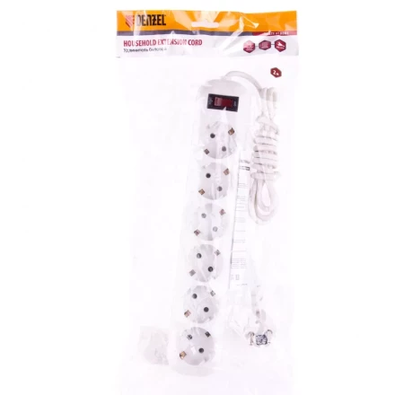 Удлинитель бытовой с заземлением и выключателем 2 м 6 розеток 10 A серия УХз10 Denzel 95980 купить в Нижневартовске