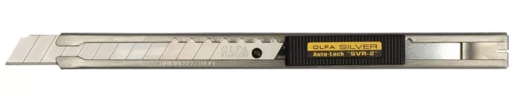 Нож OLFA с выдвижным лезвием и корпусом из нержавеющей стали, автофиксатор, 9мм OL-SVR-2 купить в Нижневартовске