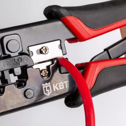 Кримпер многофункциональный КВТ JT-02 с 2 встроенными модулями для обжима RJ-45, RJ-12, RJ-11 (84626) купить в Нижневартовске