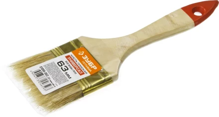 Кисть плоская ЗУБР "УНИВЕРСАЛ-ОПТИМА", светлая щетина, деревянная ручка, 63мм 01099-063_z01 купить в Нижневартовске
