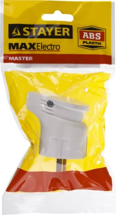 Вилка MAXElectro электрическая, 16А/220В, угловая, с заземлением, белая, STAYER 55161-W купить в Нижневартовске