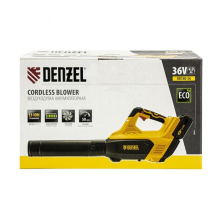 Воздуходувка аккумуляторная RB180-36, Li-ion, 36 В, 4 Ач, 180 км/ч, 820 м3/ч Denzel 59610 купить в Нижневартовске