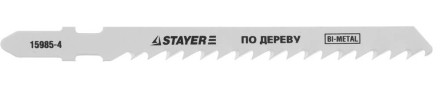 Полотна STAYER &quot;PROFI&quot;, T144DF, для эл/лобзика, Bi-Metall, по дереву, ДВП, ДСП, EU-хвост., шаг 4мм, 74мм, 2шт 15985-4_z01 купить в Нижневартовске