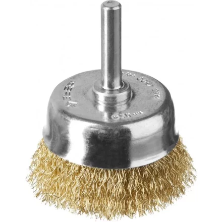 ЗУБР "ПРОФЕССИОНАЛ". Щетка чашечная для дрели, витая латунированная стальная проволока 0,3мм, 50мм 3525-050_z02 купить в Нижневартовске