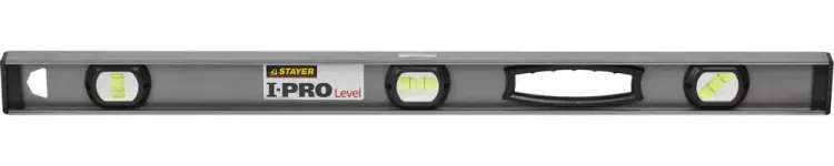 Уровень STAYER "PROFESSIONAL" I-PROLevel, усилен рельс с ручками, утолщен особопрочн профиль, точность 1мм/м, 3 ампулы, 80см 3477-080 купить в Нижневартовске