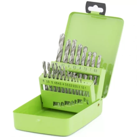 Набор сверл по металлу 1-10мм через 0,5мм 3,2мм 4,8мм HSS 21штука металлический бокс цилиндрический хвостовик СИБРТЕХ 723756 купить в Нижневартовске