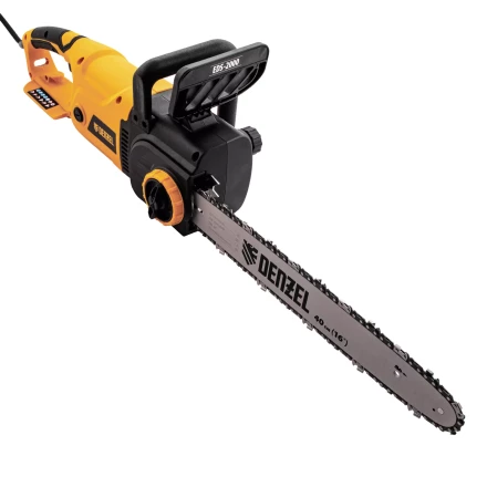 Пила цепная электрическая Denzel EDS-2000, 2 кВт,продольная, шина 40 см, шаг 3/8, паз 1.3 мм, 56 звеньев 95618 купить в Нижневартовске