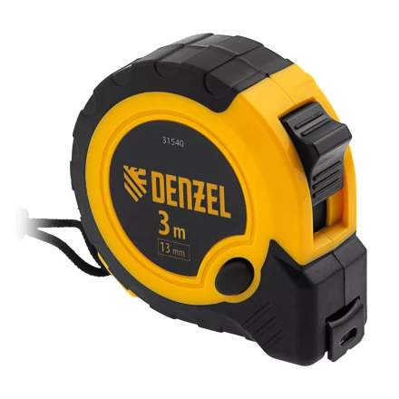 Рулетка Denzel 3м х 13мм, двухкомп. корпус, кнопка-пауза, 31540 купить в Нижневартовске