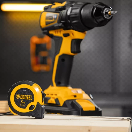 Рулетка Denzel 3м х 13мм, двухкомп. корпус, кнопка-пауза, 31540 купить в Нижневартовске