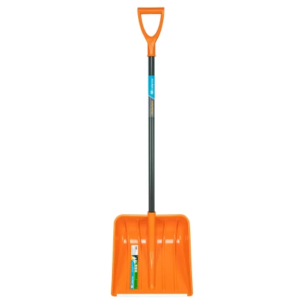 Лопата для уборки снега пластиковая Сибртех, 400х405х1380 мм, стальной черенок, усиленная 61666 купить в Нижневартовске