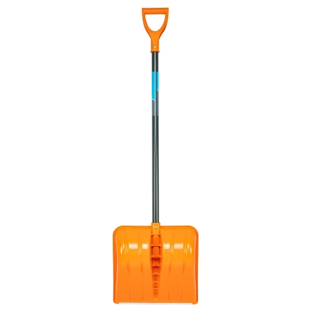 Лопата для уборки снега пластиковая Сибртех, 400х405х1380 мм, стальной черенок, усиленная 61666 купить в Нижневартовске