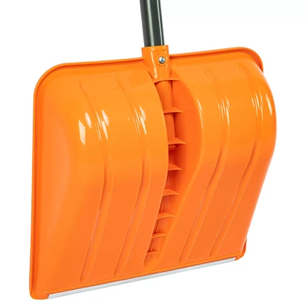 Лопата для уборки снега пластиковая Сибртех, 400х405х1380 мм, стальной черенок, усиленная 61666 купить в Нижневартовске