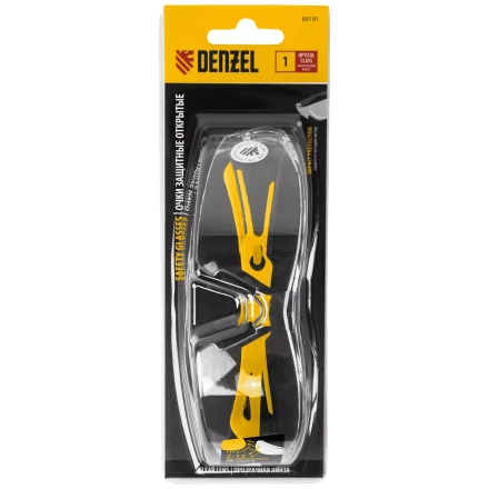 Очки защитные открытые Denzel 89191, поликарбонатные, прозрачная линза, 2х комп.дужки купить в Нижневартовске