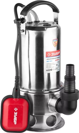 Насос ЗУБР погружной для грязной воды, корпус из нержавеющей стали, пропускная способность 280 л/мин, 1100Вт ЗНПГ-1100-С купить в Нижневартовске