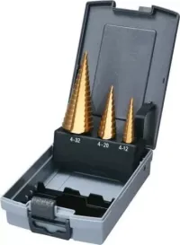 Набор ступенчатых сверл HSS-TiN c прямым желобком 3 шт., 1/4" (4-12, 4-20, 4-32), Makita D-46573